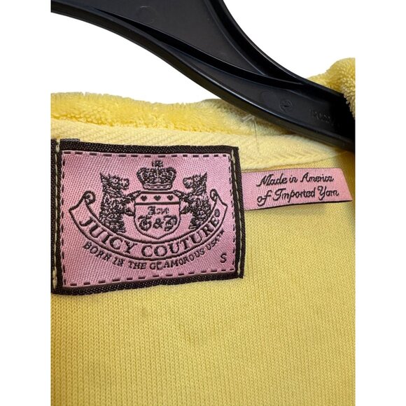 Vintage Y2K Juicy Couture Velour Hoodie Women’s Small Yellow Cotton/Poly Blend - Picture 6 of 6